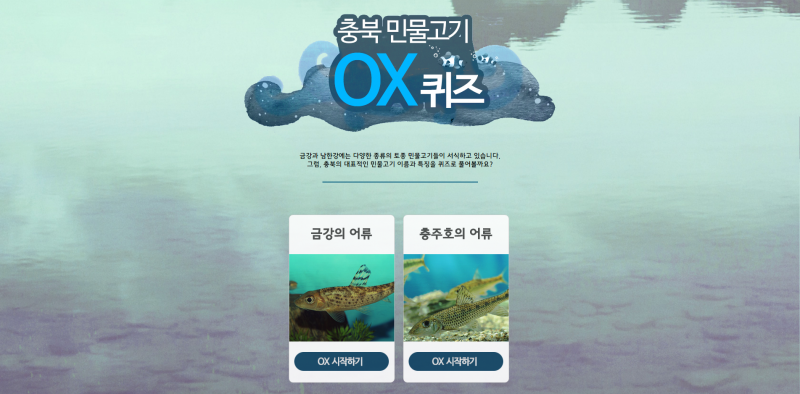 충북 민물고기 OX퀴즈 Website Development